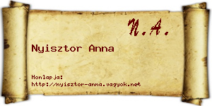Nyisztor Anna névjegykártya