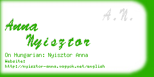 anna nyisztor business card